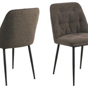 ACT NORDIC Brooke spisebordsstol - taupe stof og sort stål