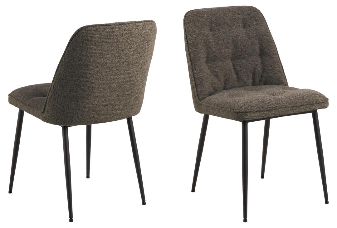 ACT NORDIC Brooke spisebordsstol - taupe stof og sort stål