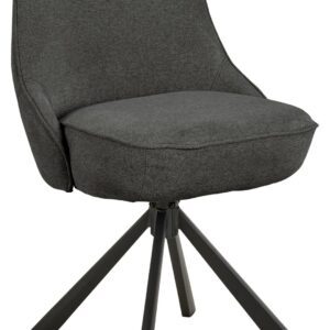 ACT NORDIC Carlton spisebordsstol, m. drejefunktion og posefjedre - mørkegrå stof og mat sort stål