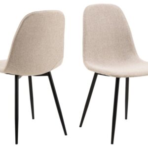 ACT NORDIC Celia spisebordsstol - beige stof og sort stål