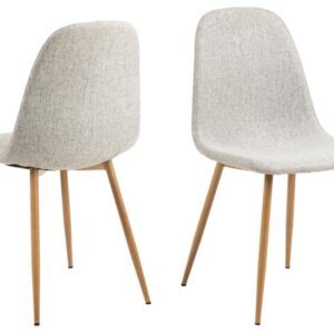 ACT NORDIC Celia spisebordsstol - lysegrå stof og egefolieret stål