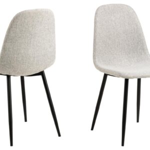 ACT NORDIC Celia spisebordsstol - lysegrå stof og matsort stål