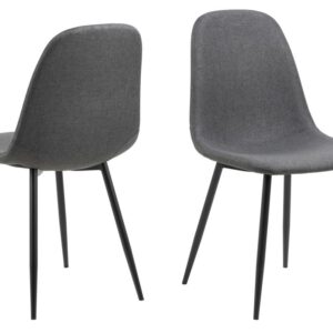 ACT NORDIC Celia spisebordsstol - mørkegrå stof og sort stål