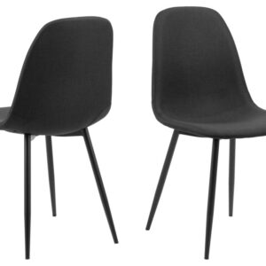 ACT NORDIC Celia spisebordsstol - sort stof og sort stål