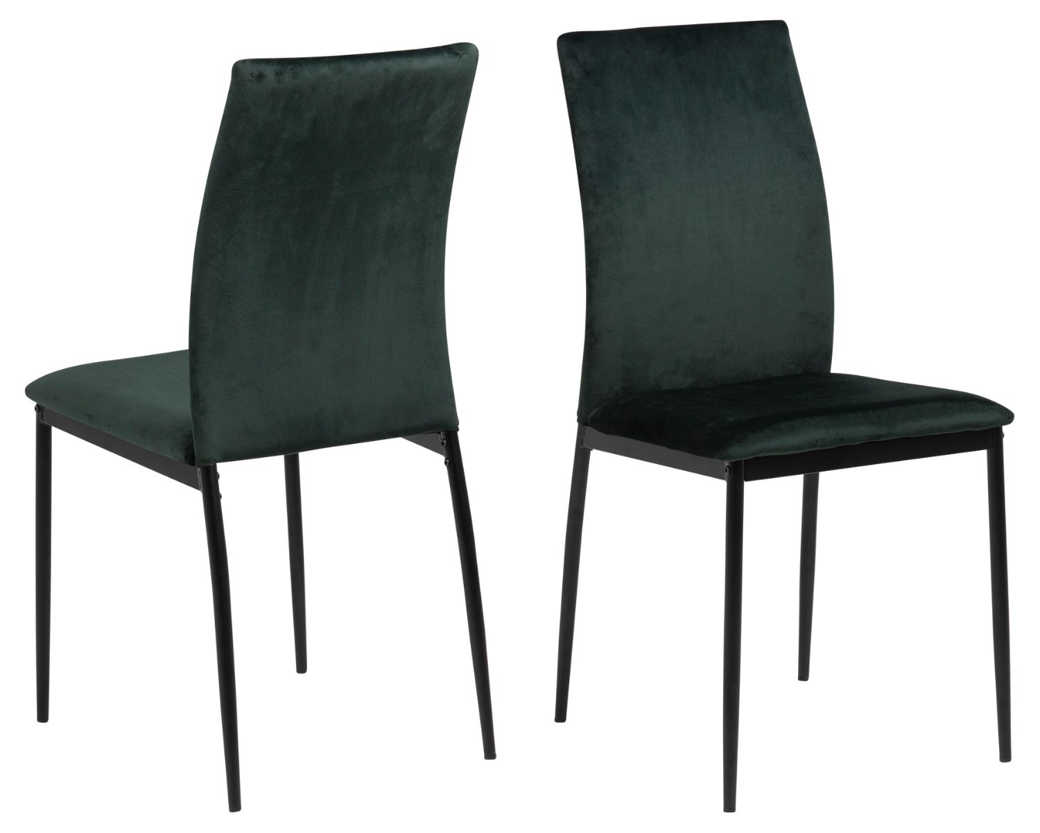 ACT NORDIC Demina spisebordsstol - mørkegrøn polyester og sort metal