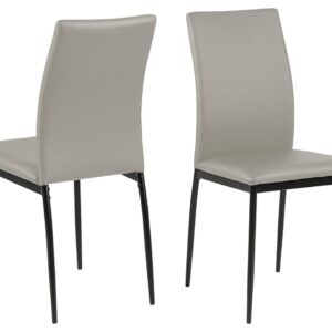 ACT NORDIC Demina spisebordsstol - taupe/sort kunstlæder/metal