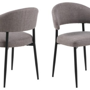 ACT NORDIC Edina spisebordsstol - lys gråbrun stof og sort stål