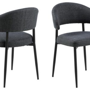 ACT NORDIC Edina spisebordsstol - mørkegrå stof og sort stål