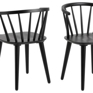 ACT NORDIC Ida spisebordsstol, m. armlæn - mat sort gummitræ