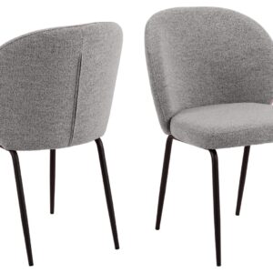 ACT NORDIC Patricia spisebordsstol - grå stof og sort metal