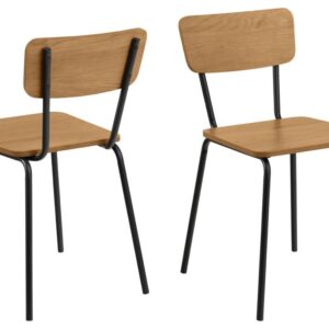 ACT NORDIC Peru spisebordsstol - mat vild eg ru melamin og mat sort ru stål