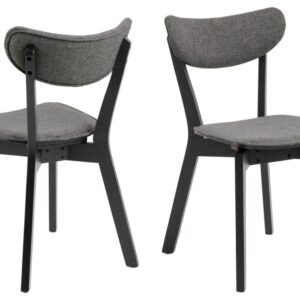 ACT NORDIC Roxby spisebordsstol - grå stof og sort gummitræ