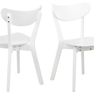 ACT NORDIC Roxby spisebordsstol - hvid MDF og hvid gummitræ