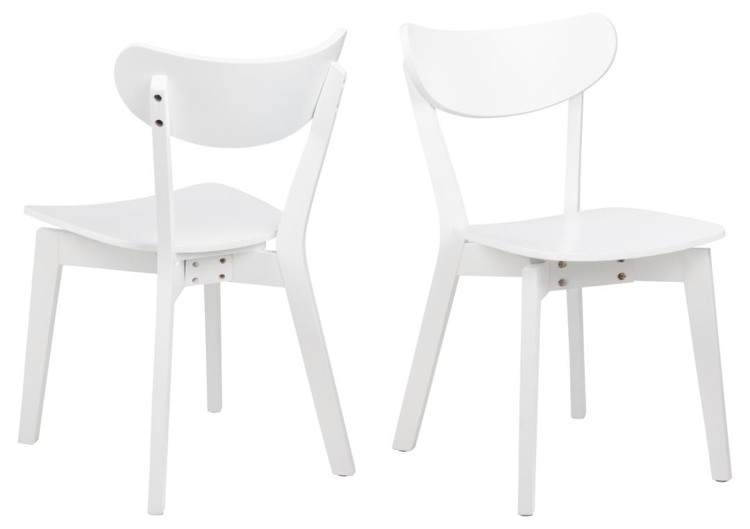 ACT NORDIC Roxby spisebordsstol - hvid MDF og hvid gummitræ