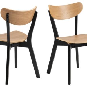 ACT NORDIC Roxby spisebordsstol - natur egefinér og matsort gummitræ