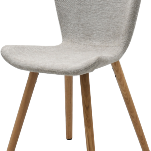 Spisebordsstol Nordique Design Teslin polstret lysgrå med FSC-certificeret egetræ H82,5 x B48 x D55 cm