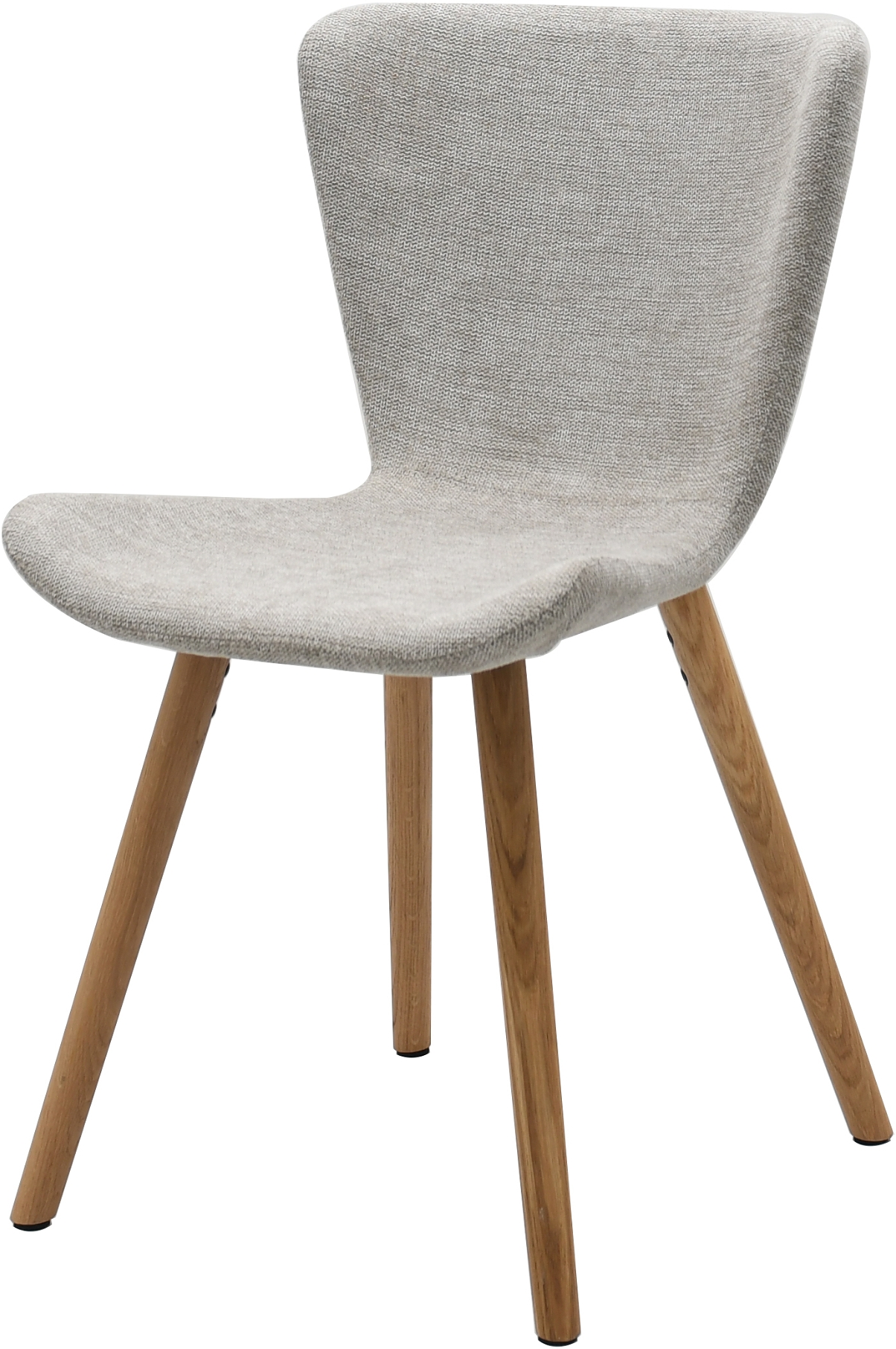 Spisebordsstol Nordique Design Teslin polstret lysgrå med FSC-certificeret egetræ H82,5 x B48 x D55 cm