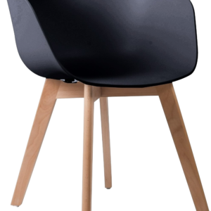 Spisebordsstol Nordlys Furniture Alborg i sort polypropylen med FSC-certificerede bøgetræsben