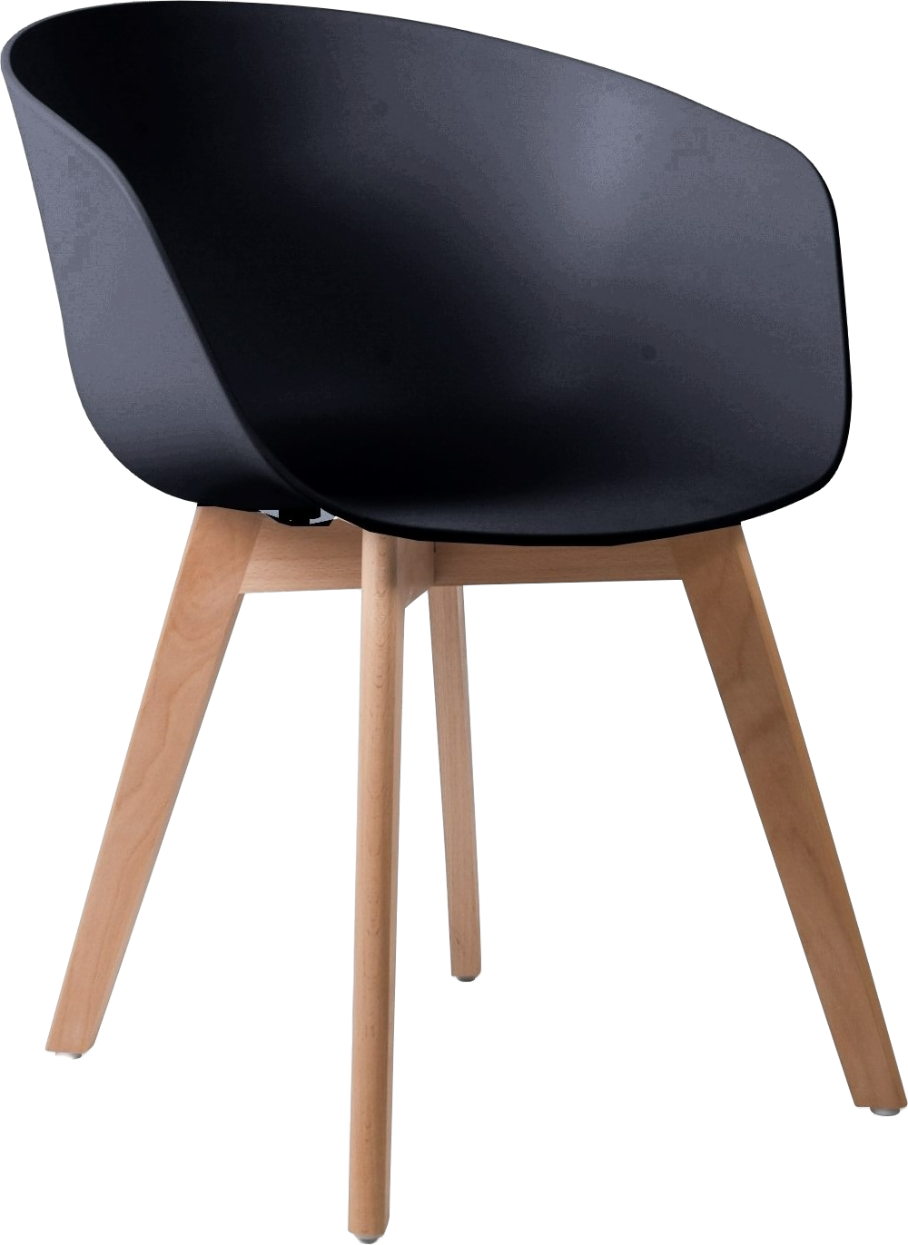 Spisebordsstol Nordlys Furniture Alborg i sort polypropylen med FSC-certificerede bøgetræsben