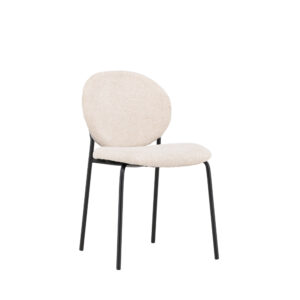 VENTURE DESIGN Vault spisebordsstol - beige polyester og sort stål