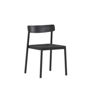 VIND COLLECTION Malmön spisebordsstol - sort træ, reb og stål