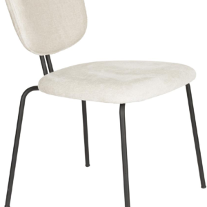 Spisebordsstol Studio White Bouton perlemorsfarvet sæt af 2 stabelbar sort metalramme