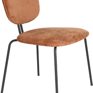 Spisebordsstol Studio White Bouton rødbrun polyester, jernramme, PU-skum, stabelbar sæt 2