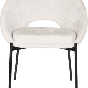 Spisebordsstol Studio White Dando 2-pak offwhite polstret i polyester med sort jernbund