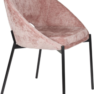 Spisebordsstol Studio White Dando støvet rosa polyester PU-skum polstret jernstel