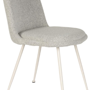 Spisebordsstol Studio White Fijs lysgrå polstret boucle stof jernramme H83xB47xL61cm