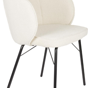Spisebordsstol Studio White Joa perlemor polstret polyester med jernben H81 x B59,5 x L60 cm op til 135 kg belastning sæt á 2