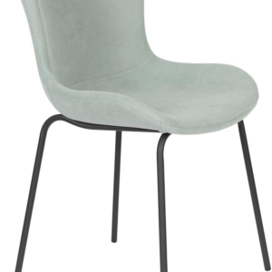 Spisebordsstol Studio White Junzo sølv polstret ribfløjl metalstel