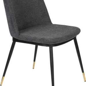 Spisebordsstol Studio White Lionel polstret askegrå stof H80xB50xL63 cm