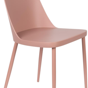 Spisebordsstol Studio White Pip, støvet rosa, minimalistisk polypropylenplast og metalstel