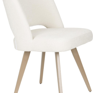 Spisebordsstol Studio White Yves sæt af 2 polstret offwhite med brune jernben