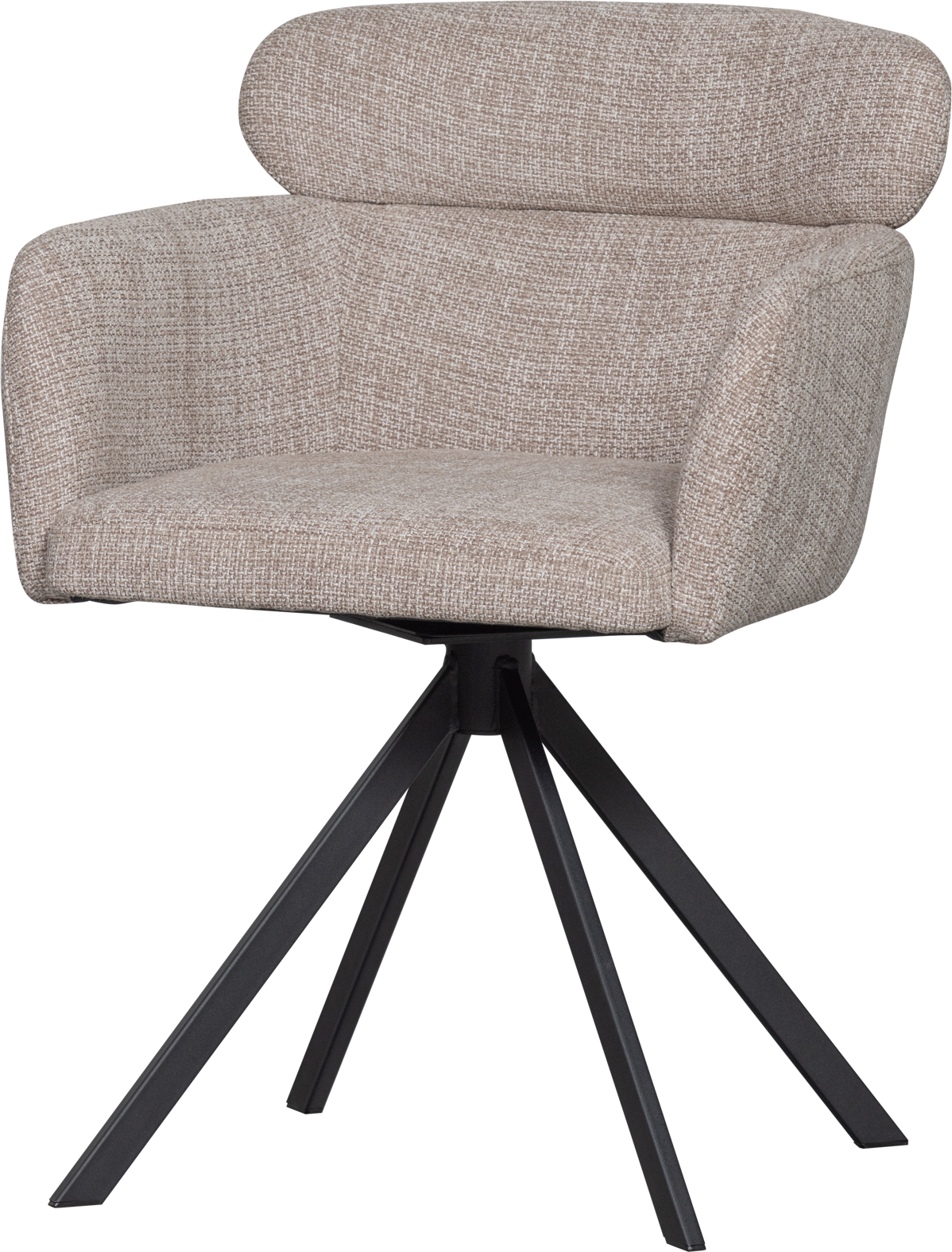 Spisebordsstol WOOOD Collection Fenne natur med drejelig sort metalbase 100% polyester