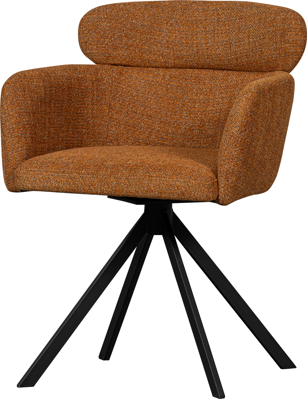 Spisebordsstol WOOOD Collection Fenne rust med drejefunktion og integrerede armlæn i vævet polyester H80xB58xD60 cm