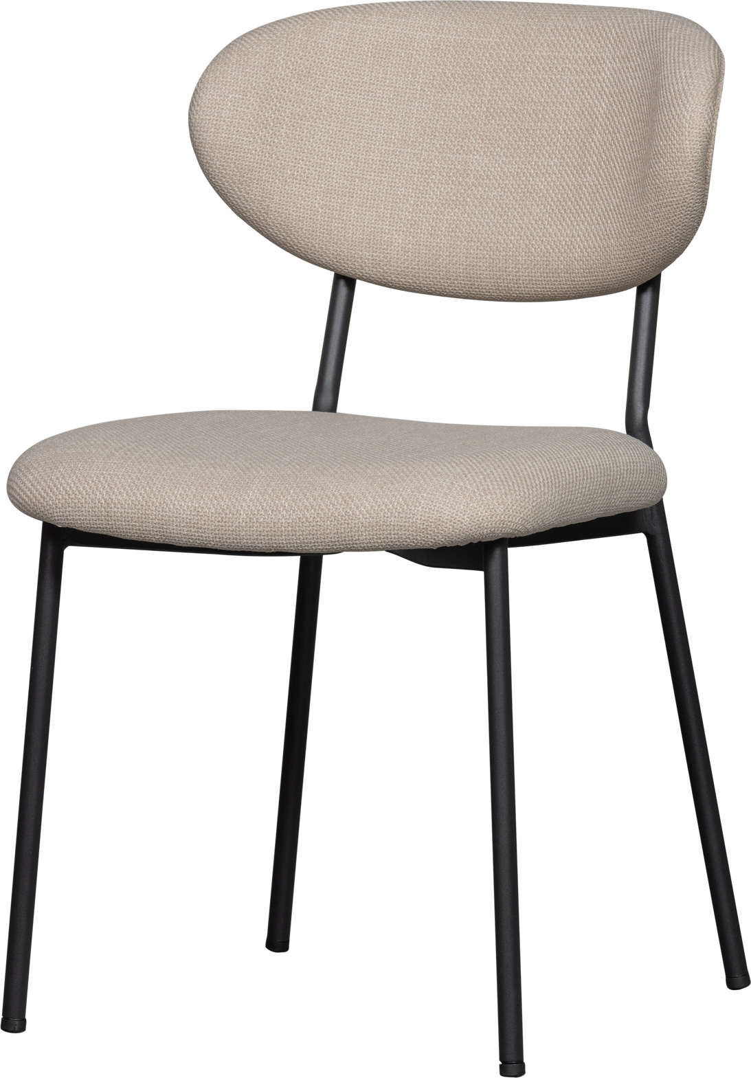 Spisebordsstol WOOOD Collection Kjeld natur polyester stof metalstel H79xB47xD53 cm