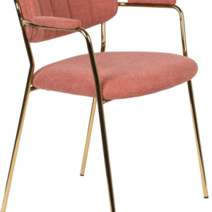 Spisebordsstol med armlæn Studio White Jolien rødbrun polstret stof H78xB60,5xD56 cm
