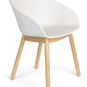 Spisebordsstol med armlæn Zuiver Void design Lex Pott minimalistisk polypropylenplast, egetræ offwhite, natur