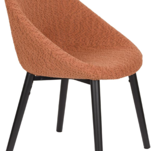 Spisebordsstole sæt 2 Dutchbone Fenna rødbrun polyester polstret bøg/stål ben