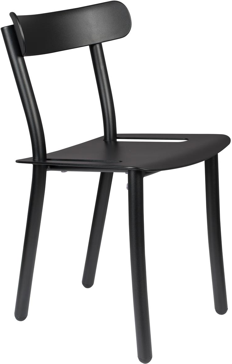 Udendørs spisebordsstol Zuiver Friday askegrå aluminium stabelbar H79xB44xD50 cm havestol