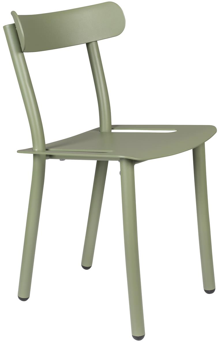 Udendørs spisebordsstol Zuiver Friday taupe aluminium stabelbar 140 kg havestol