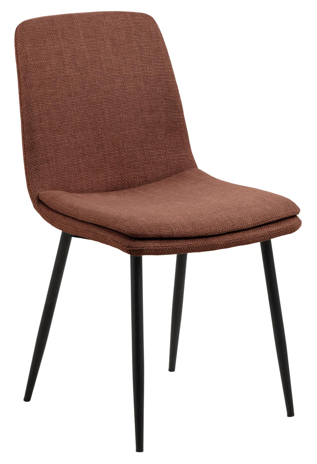 ACT NORDIC Becca spisebordsstol - terracotta stof og sort stål