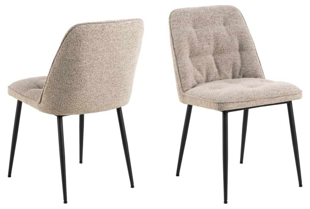 ACT NORDIC Brooke spisebordsstol - beige stof og sort stål