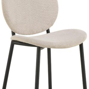 ACT NORDIC Cliff spisebordsstol - beige stof og sort stål