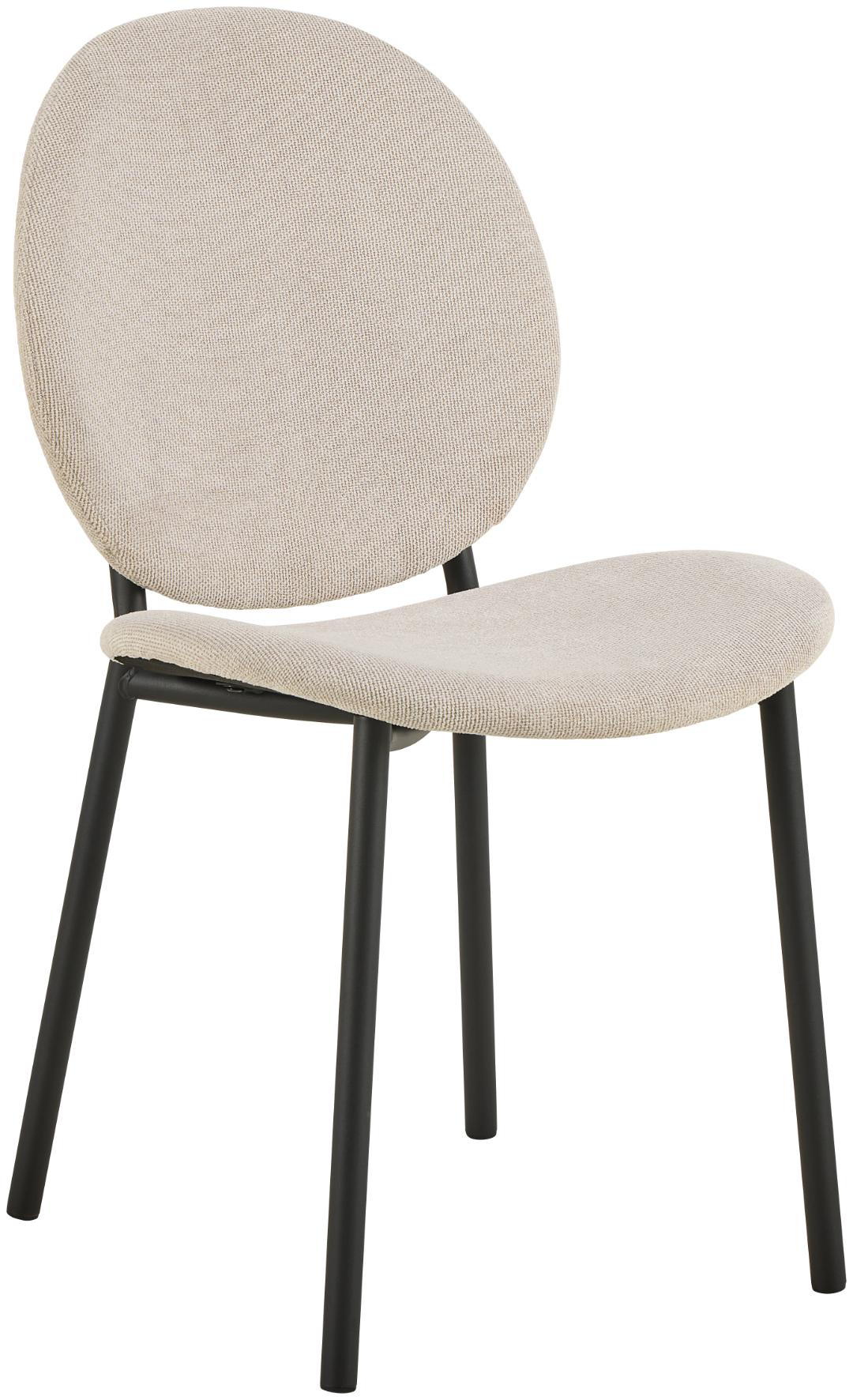 ACT NORDIC Cliff spisebordsstol - beige stof og sort stål
