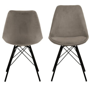 ACT NORDIC Eris spisebordsstol - beige fløjl og sort metal