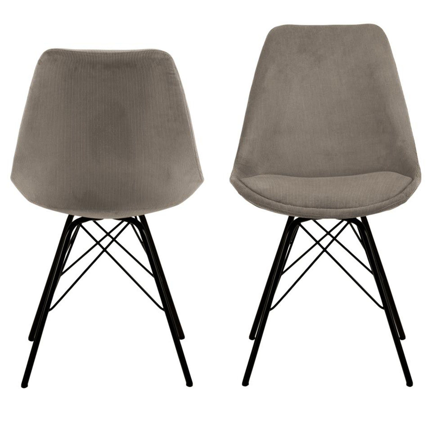 ACT NORDIC Eris spisebordsstol - beige fløjl og sort metal