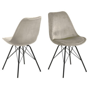 ACT NORDIC Eris spisebordsstol - sand polyester og sort metal
